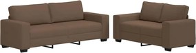 vidaXL Set de canapele cu perne, 2 piese, maro, textil