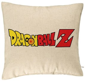 Perna Decorativa cu Dragonball Logo, 40x40 cm, Bej, Husa Detasabila, Burduf