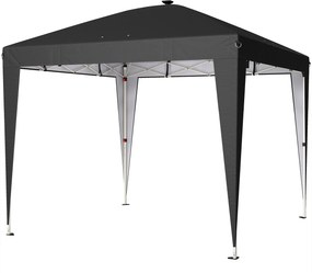 Outsunny Gazebo 3x3 m Pliabil Pop Up cu Înălțime Reglabilă, UV50+, Gazebo de Grădină cu Lumină Centrală și USB, Telecomandă, Geantă de Transport, pentru Exterior, Camping, Petreceri, Negru | Aosom Romania