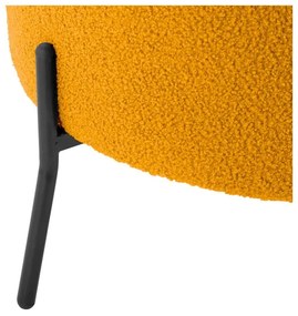 Fotoliu galben ocru cu tapițerie din țesătură bouclé Noble – Leitmotiv