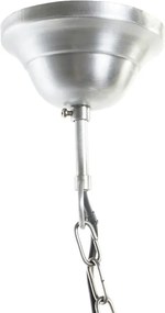 Lustră suspendată din metal, argintiu, finisaj patinat, 66 x 43 cm, „Issoire”