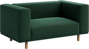 Fotoliu de relaxare verde închis cu tapițerie din catifea Kukumo – Ame Yens