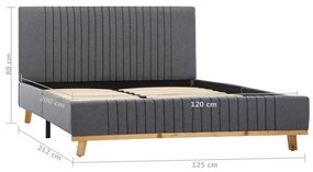 Cadru de pat, gri deschis, 120 x 200 cm, material textil Gri deschis, 120 x 200 cm