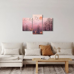Tablou - Căprioare în strălucirea apusului de soare (90x60 cm)