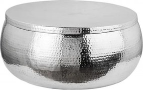 Masuta auxiliara design unicat Orient Storage 70cm, argintiu