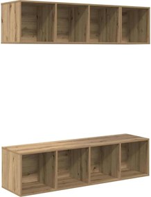 vidaXL Set comodă TV Pe perete 3 pcs Stejar Artizanal Lemn compozit