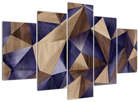 Tablou - 3D triunghiuri de lemn (150x105 cm)