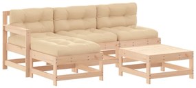 3186060 vidaXL Set mobilier de grădină cu perne, 5 piese, lemn masiv