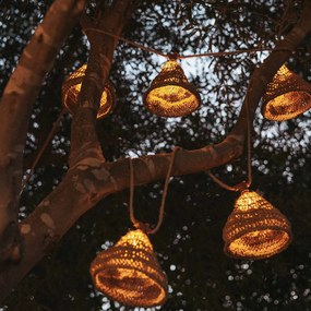 Ghirlande luminoase maro 8m Incl. LED 10 lumini IP44 Reîncărcabile solar - Maro