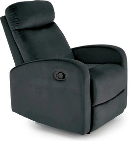 Fotoliu rabatabil WONDER, stofa catifelata negru - Bluvel 19, 75x95/14
