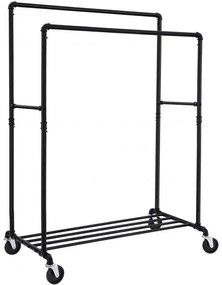 Suport mobil cu 2 bare Black 1, 100 x 59 x 146/162 cm