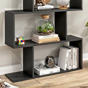 HOMCOM Bibliotecă din Lemn, Design Modern cu 6 Rafturi, 80x23x192 cm, Negru | Aosom Romania