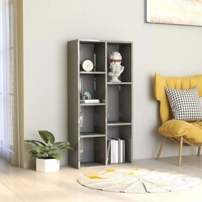 801115 vidaXL Bibliotecă, gri extralucios, 50 x 25 x 106 cm, PAL