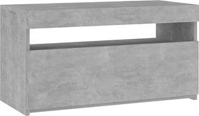vidaXL Comodă TV cu lumini LED, gri beton, 75x35x40 cm