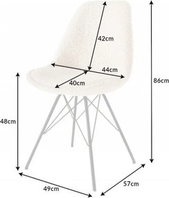 Set 4 scaune moderne Scandinavia boucle crem