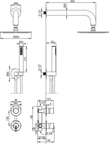 SILIA Set de duș NQS_N9YK Finisaj: negru