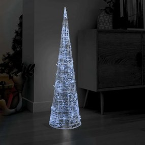 Piramida decorativa con de lumini cu LED alb rece 120 cm acril 1, Alb rece, 120 cm
