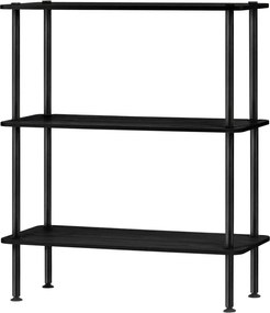 Etajeră neagră cu aspect de lemn de stejar 80x90,5x35 cm Teidi – noo.ma