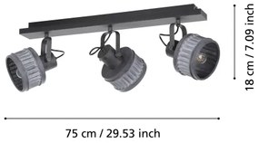 Spot TURROCK 3xE27/28W/230V Eglo 43446