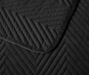 Cuvertura de pat din catifea neagra cu model ARROW VELVET Dimensiune: 220 x 240 cm