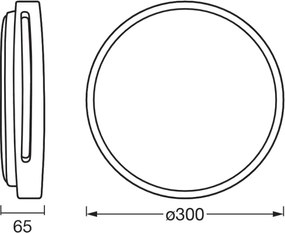 Osram - ORBIS WOODBURRY Plafonieră LED dimabilă, 16 W, 230 V, Ø 30 cm
