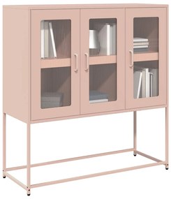 vidaXL Dulap, roz, 100,5x39x107 cm, oțel laminat la rece