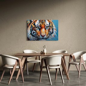 Tablou - Vedere a unui tigru, pictură (90x60 cm)