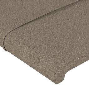 Cadru de pat cu tablie, gri taupe, 80x200 cm, textil Gri taupe, 80 x 200 cm, Cu blocuri patrate