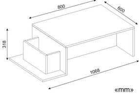 Măsuță de cafea POT 32x107 cm albă