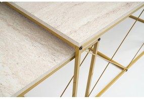Set 3 măsuțe cafea Defenella (Marmură + Auriu). 1107089