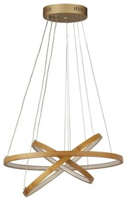 Lustra moderna cu 3 inele LED din bambus X Eternity