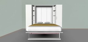 Set pat rabatabil dublu cu canapea de 2 locuri si 2 dulapuri Royal Single (50 cm) - ROYAL SMALL WARDROBE&amp;SOFA SET (150X200) (Culoare tapiterie stofa