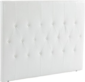 HOMCOM Spătar Pat Matrimonial Capitonată cu Design cu Nasturi, Căpătâi Pat din Piele PU și MDF, 160x7x120 cm, Alb | Aosom Romania