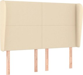 vidaXL Tăblie de pat cu aripioare, crem, 147x23x118/128 cm, textil