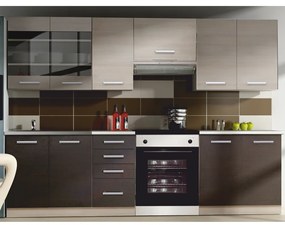 Mobilier bucătărie, stejar gri deschis/stejar închis, KLANTON