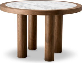 Masa rotunda LUX, Marmura, Furnir Nuc, Presedio 120cm