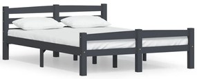 322092 vidaXL Cadru de pat, gri închis, 140x200 cm, lemn masiv de pin