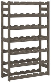 vidaXL Suport sticle de vin, 42 sticle, gri, lemn masiv de pin