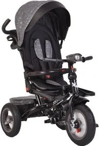 Tricicleta cu copertina detasabila NOVOKIDS™ Jockey Trike , Cu far luminos si melodii, Roti gonflabile din cauciuc, Pozitie somn, Pedale si maner