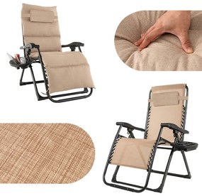 Scaun gravitatie zero capitonat-bej