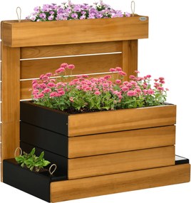 Outsunny Pat ridicat cu 4 cutii de plantare, sistem de auto-udare, căptușeală din material nețesut, rezistent la intemperii, 79,5 cm x 49,5 cm x 80 cm | Aosom Romania