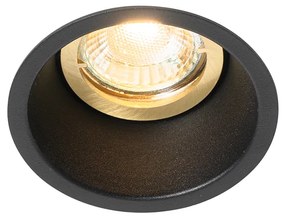 Set de 6 spoturi încastrate moderne negre cu auriu, rotative și înclinabile - Alloy