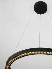 Lustra suspendata LED design circular DEOS negru NVL-9030894