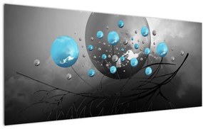 Tabloul - bile abstracte albastru deschis (120x50 cm)