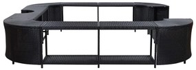 Mobilier imprejmuire spa negru 268x268x55 cm poliratan patrat 1, Negru