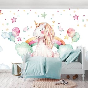 Fototapet - Unicorn și norii (254x184 cm)