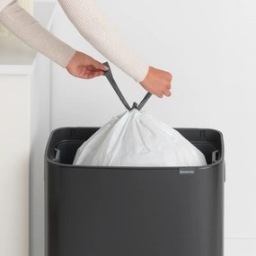 Cos de gunoi Brabantia Bo Touch 1001274, 60 L, Deschidere lina, silentioasa si larga, Rezistent la amprente, Negru mat