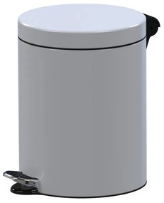 Coș de gunoi cu călcare, 5 l, alb