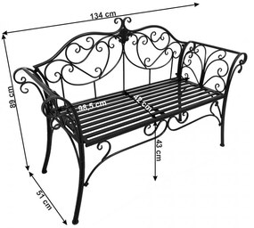 BAN604 - Banca gradina Metalica, terasa, balcon, spatiu verde - Neagra, Alba, Maro sau Verde