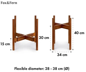 Deventer, suporturi pentru plante, pentru ghivece cu flori de 20,3-30,5 cm Ø, 2 înălțimi, frânghii de bambus